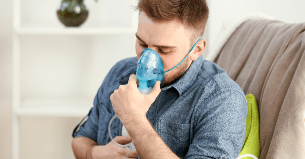 paciente fazendo nebulização